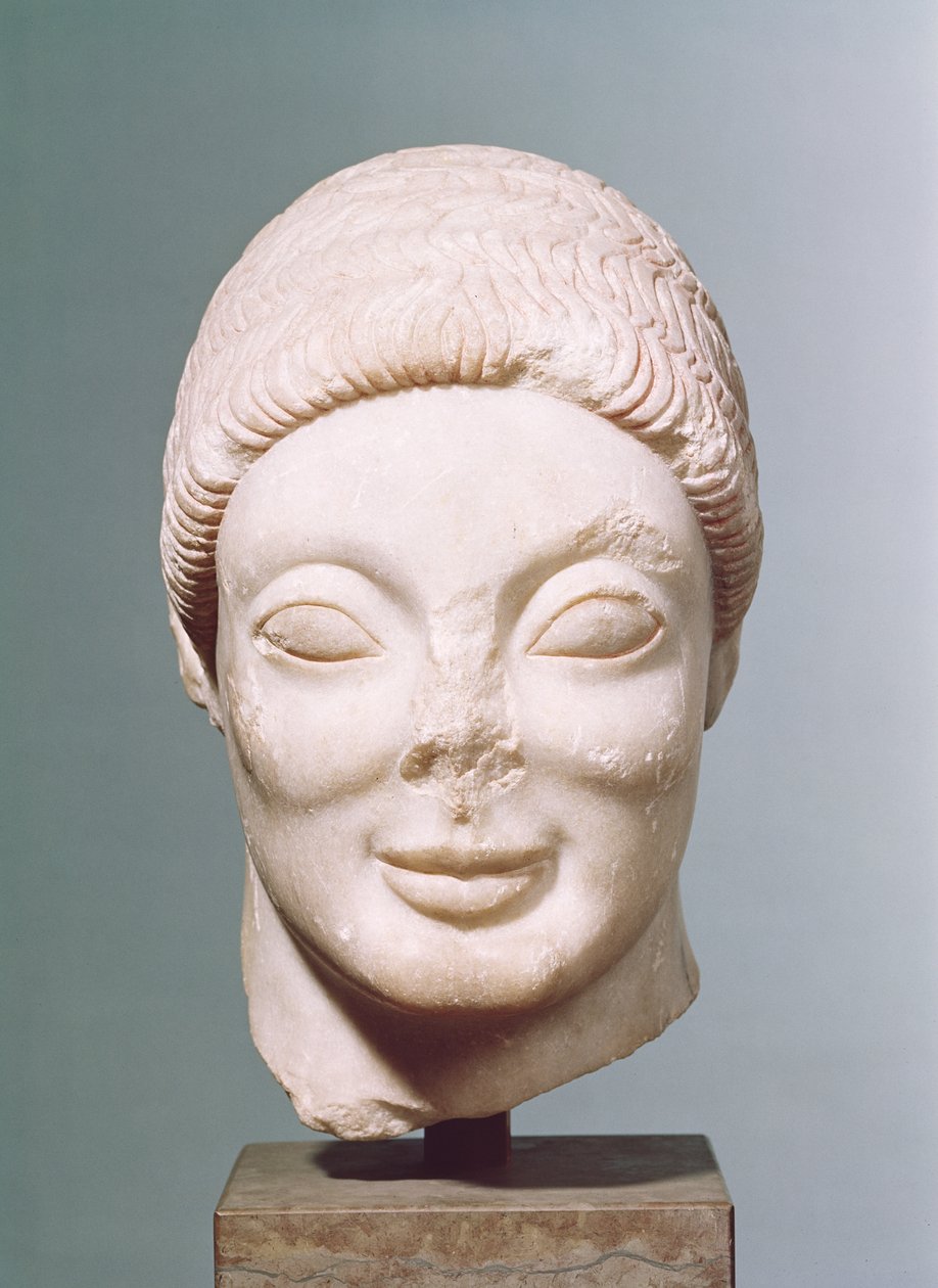 &39;The Rayet Head&39;、Attic、from dipylon、c.530 BC（大理石） 作： ギリシャ語