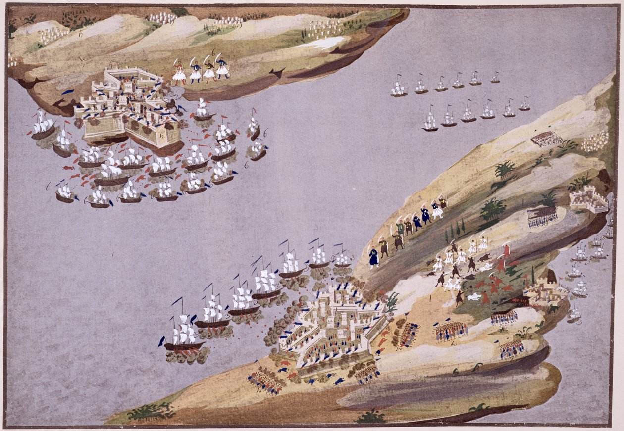 クレタ島とサモス島の戦い、プレート23、マクリヤンニス将軍によるギリシャ独立戦争の絵画史 作： ギリシャ語学校