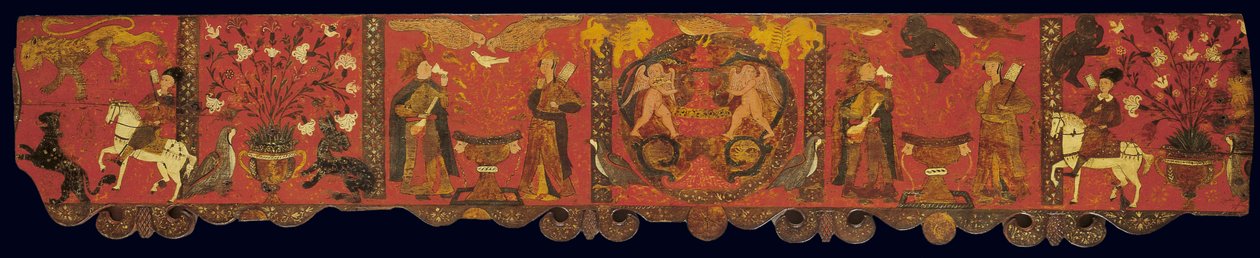 装飾パネルの一部、ロードス、ドデカニサから（木の卵のテンペラ） 作： ギリシャ語学校