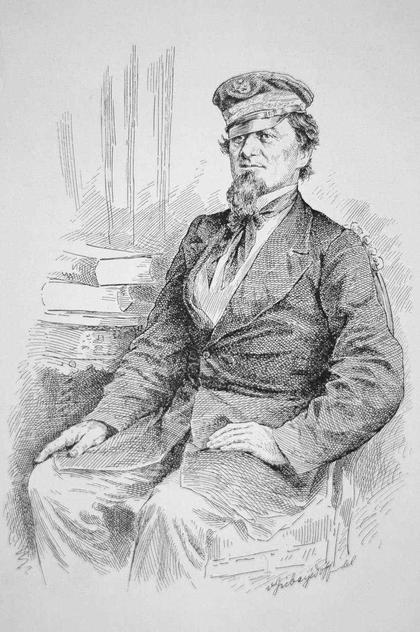 フロリダ号」の司令官、J.N.マフィット船長（1819-1886）（彫刻 作： Gribayedoff（後）