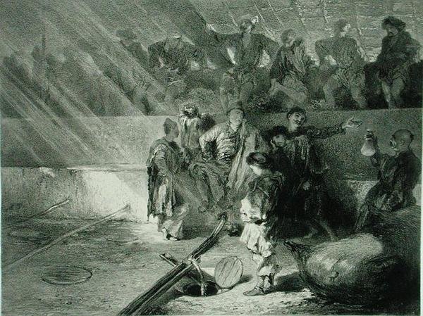 アルフレッド・レオン・ルメルシエ社（パリ）から出版されたコーカサスに関する本（Adolphe Mouilleron（1820-81）が彫刻したもの）のプレート31、ジョージア州カヘティのワイン作り 作： グリゴリグリゴレヴィッチ（後）ガガーリン