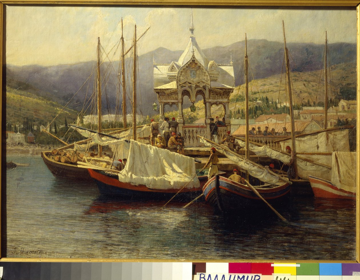 Le Port de Yalta (ウクライナ) - Painture de Grigori (Grigory, Grigory) Grigorievich Myasoedov (Myasoedov) (1834-1911), huile sur toile 作： グリゴリー・ミャソエドフ