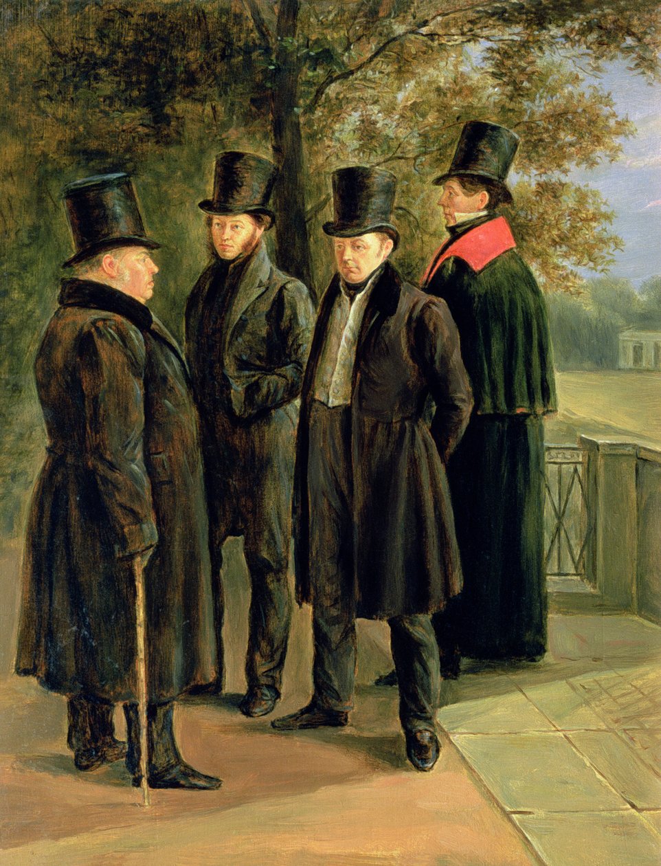 詩人アレクサンドル・プーシキン（1799-1837）、イヴァン・クリロフ（176869-1844）、ヴァシーリー・ジュコフスキー（1783-1852）、ニコライ・グネディッチ（1784-1833） 作： グリゴリー・チェルネゾフ