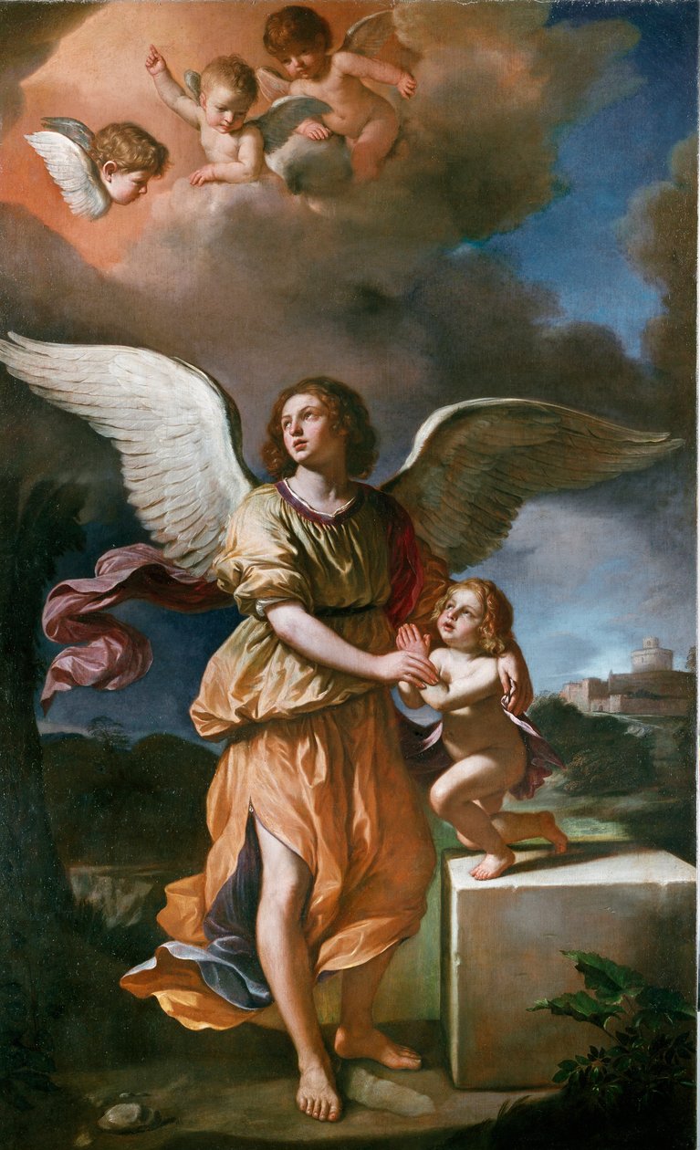 祈り」水彩画 原画 額付き F0 天使の絵 Angel