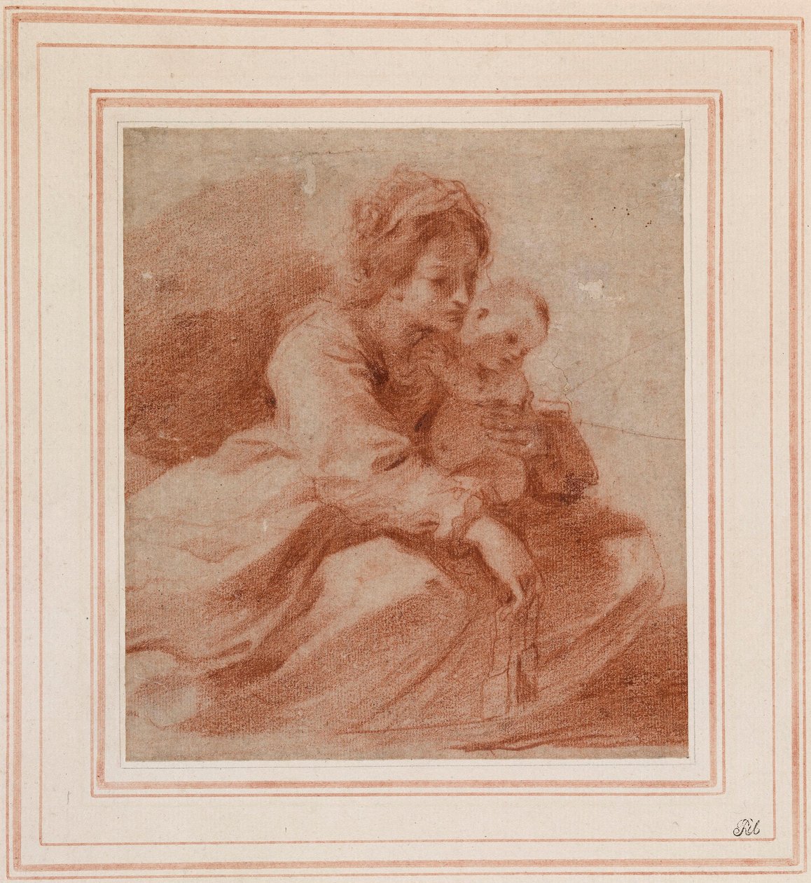Die Jungfrau und das Kind (für die Madonna del Carmine, die einem Karmeliter ein Skapulier überreicht, in der Pinacoteca Civica von Cento, ca. 1615) 作： グエルチーノ