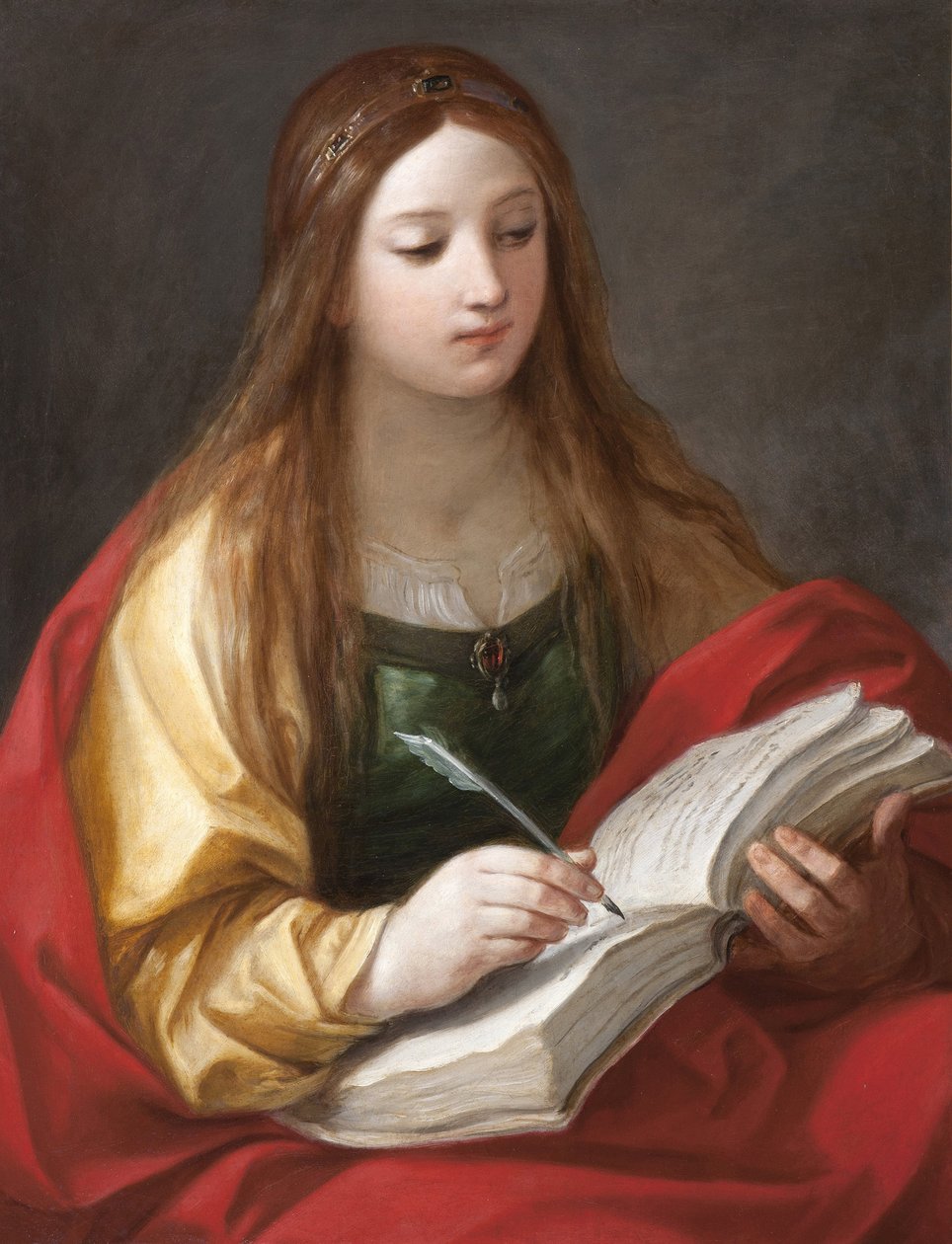 Sibylle - Sibyl par Reni, Guido (1575-1642).キャンバスに油彩、ジェノバのMusei di Strada Nuovaにて 作： グイド・レニ