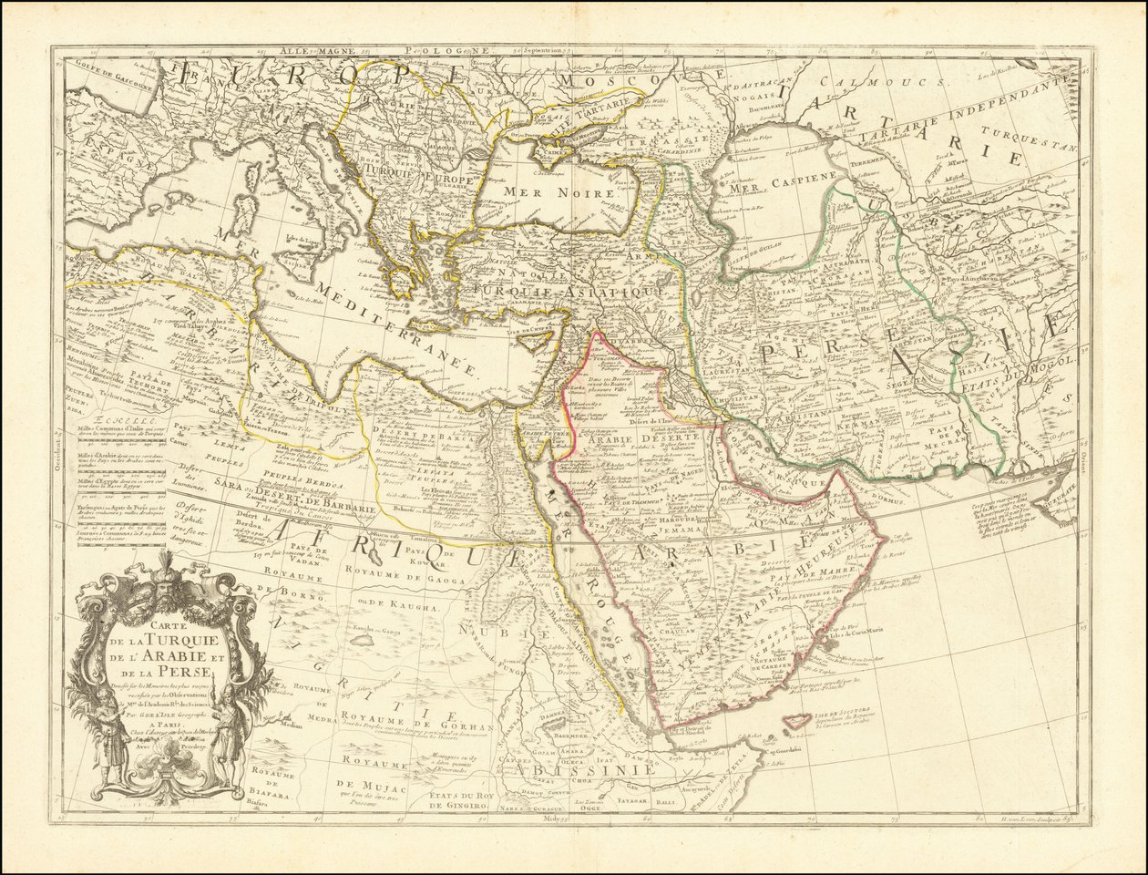 1701年 地図 - トルコ・アラビア・ペルシャ 地図 作： ギヨームデリ