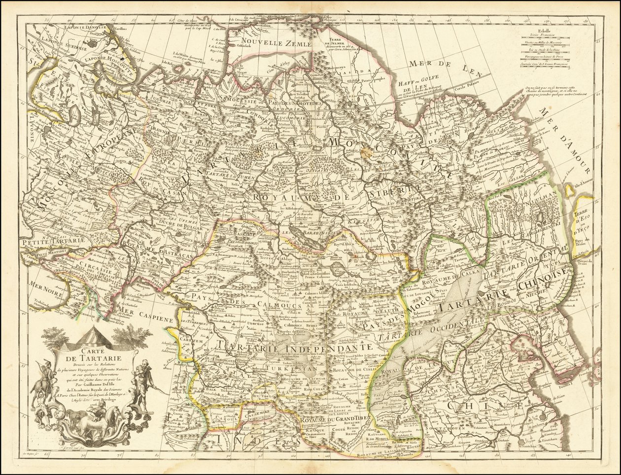 1706年の地図 - 韃靼の地図 作： ギヨームデリ