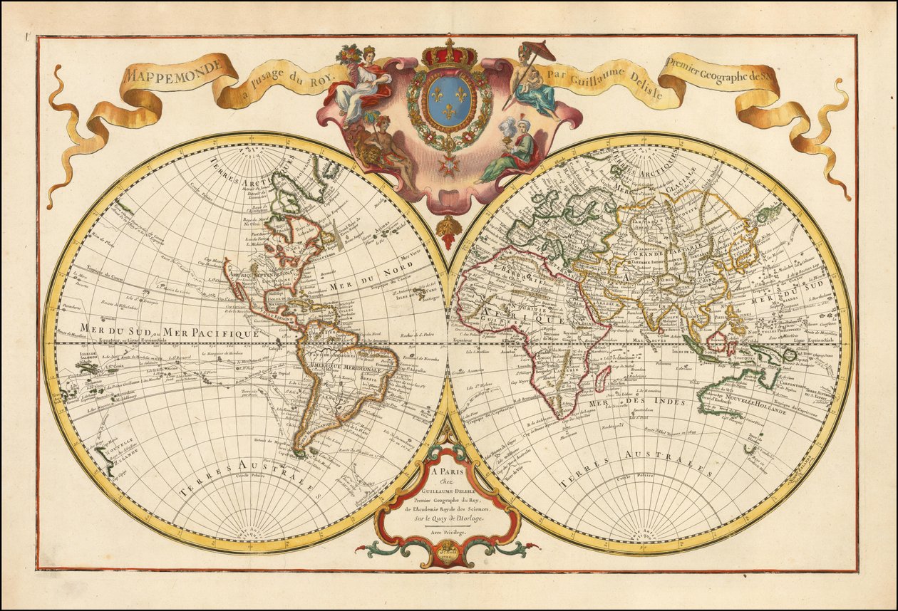 1720年の世界地図 - Mappemonde a l