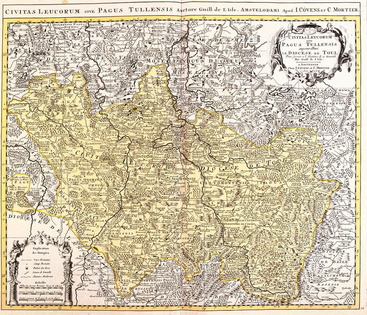 トゥール教区（フランス・ロレーヌ地方）の地図（銅版画