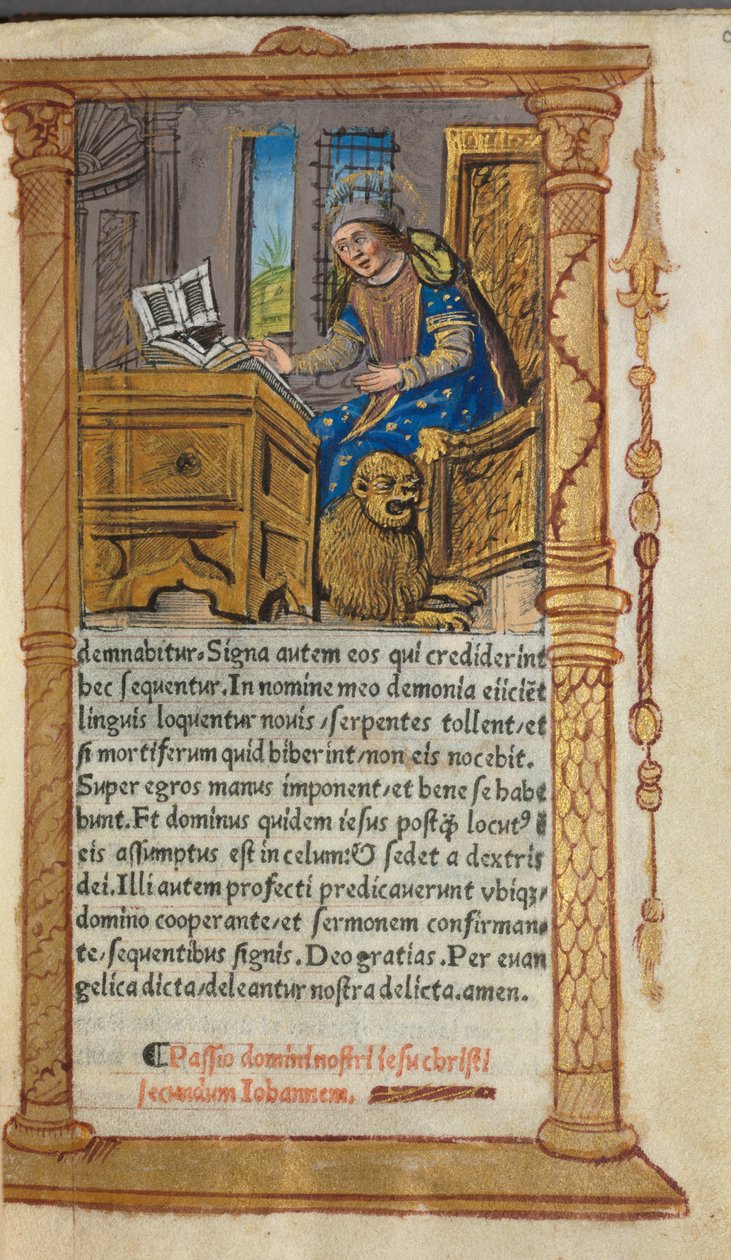 ローマ版時祷書：20r、聖マルコ 作： ギヨーム・ル・ルージュ