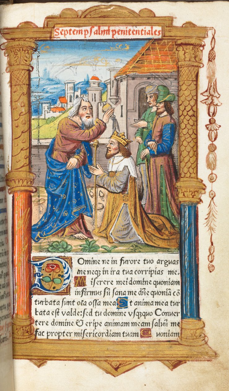 ローマ版時祷書：65r、ダビデとサミュエル 作： ギヨーム・ル・ルージュ