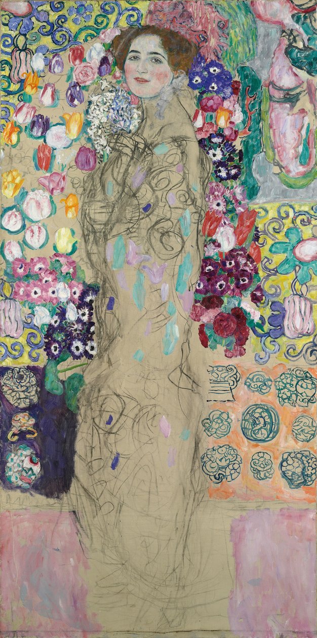 リア・ムンク3世の肖像画（未完成1917-18） 作： グスタフ・クリムト