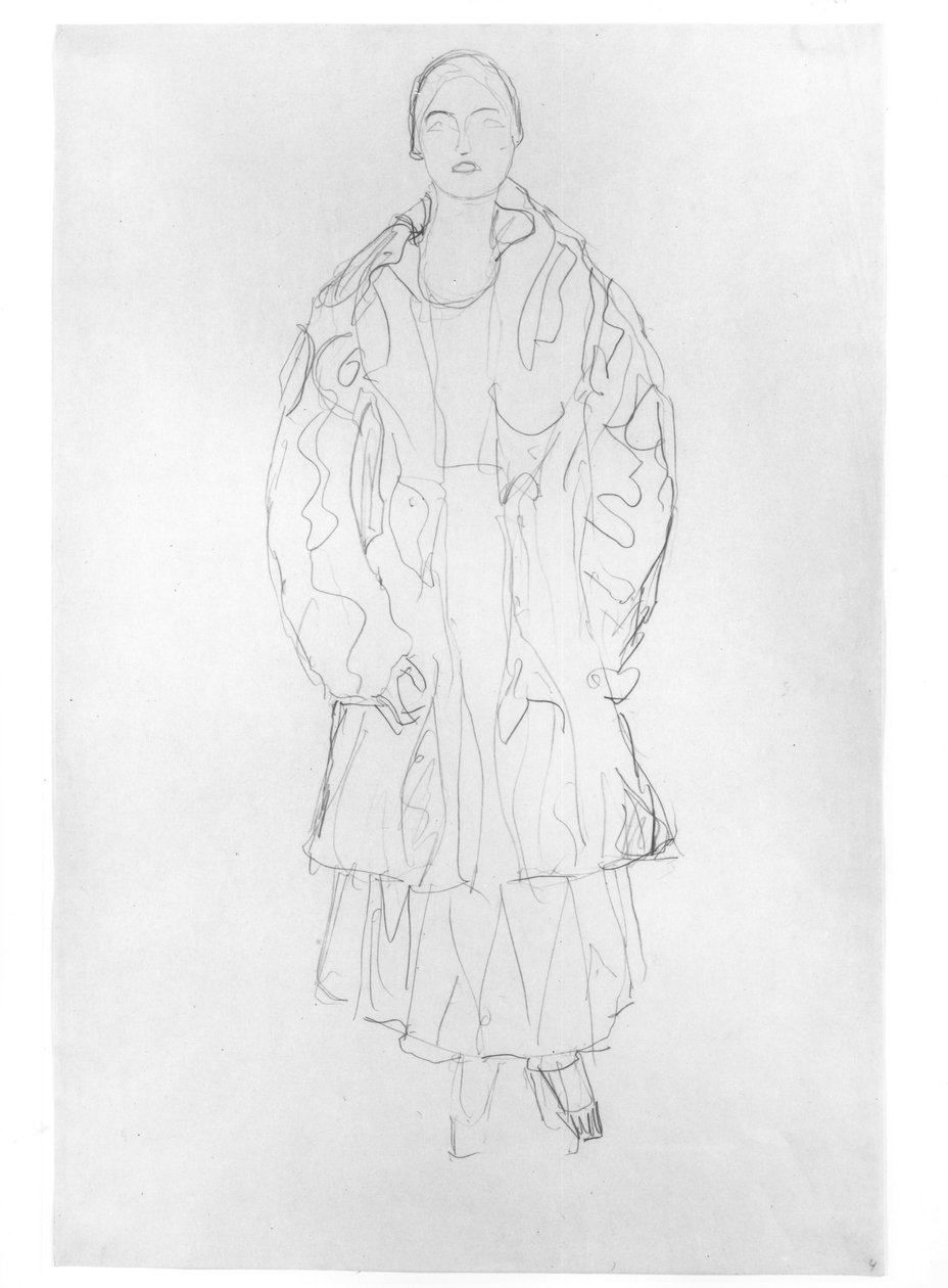 コートを着た立っている女性、1916 作： グスタフ・クリムト