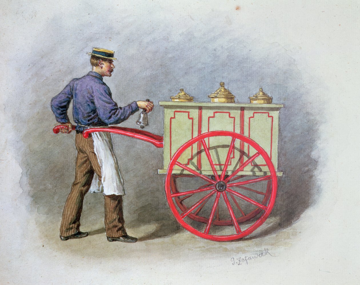 アイスクリーム売り、1895 作： グスタフ・ザファウレク