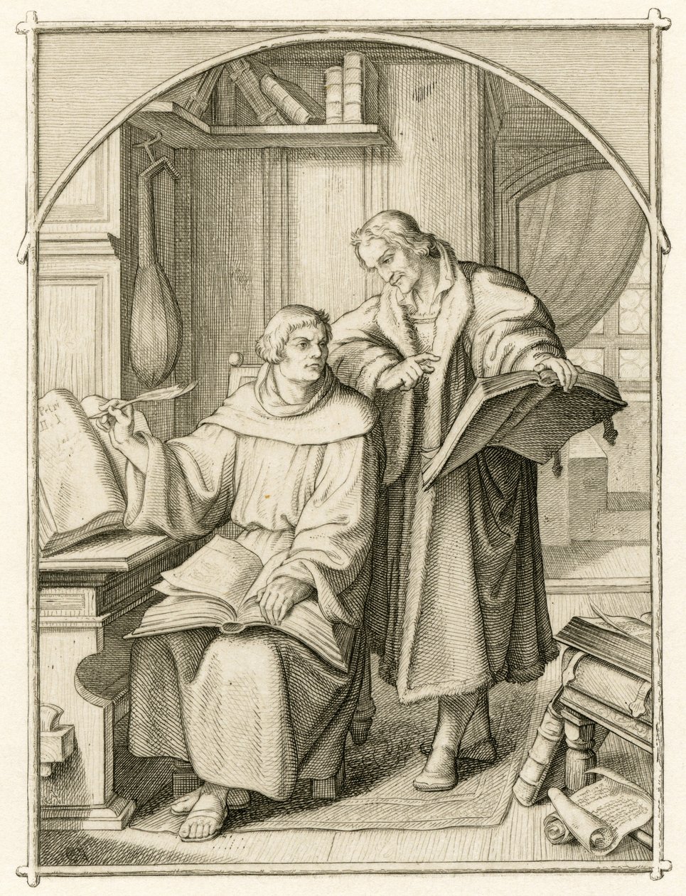 マルティン・ルターとフィリップ・メランヒトン（Philippe, Philippus Melanchthon 作： グスタフ・フェルディナンド・レオポルド・ケーニッヒ