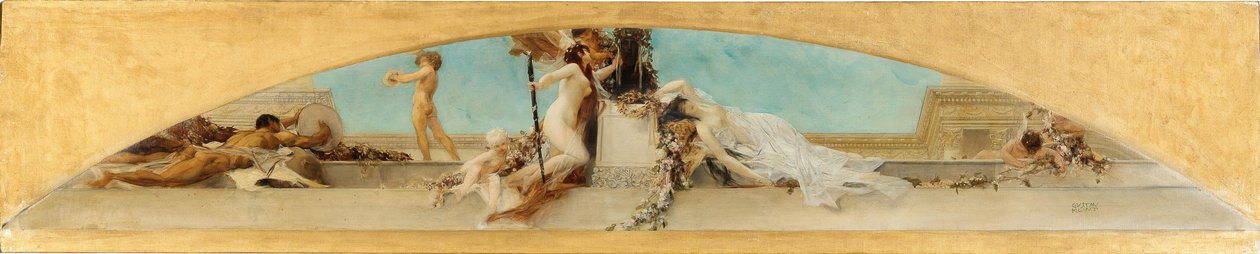 ディオニュソスの祭壇。 ウィーン、ブルク劇場の天井画の習作、1886年。 作： グスタフ・クリムト