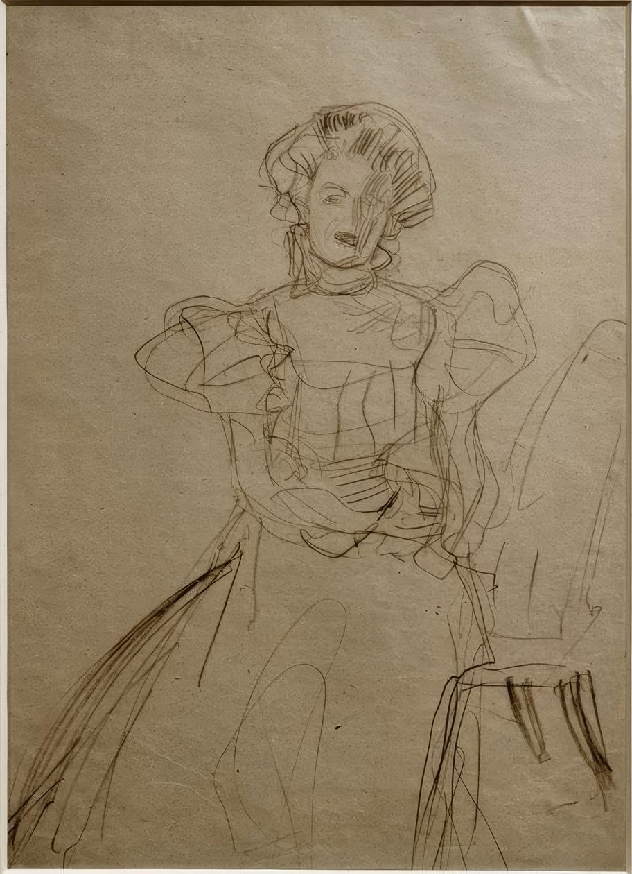 Portrait Sonja Knips-正面から椅子に座っている 作： グスタフ・クリムト