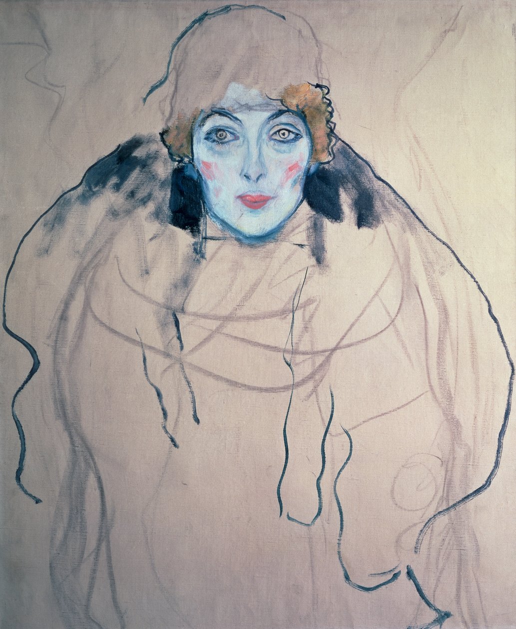 女性の頭、1917 作： グスタフ・クリムト