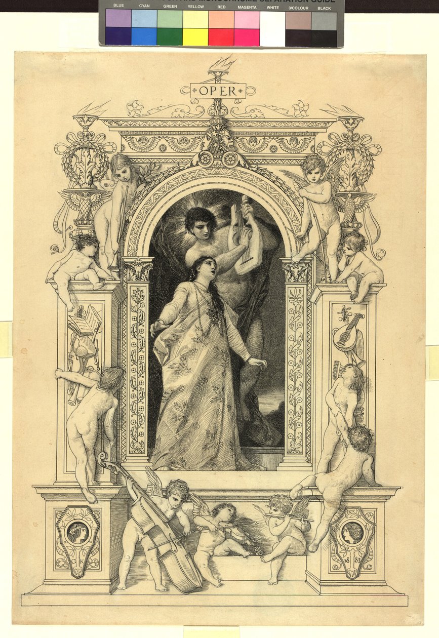 Oper (Vorlage für: Gerlach & Schenk, Allegorien und Embleme Bd. 1 Nr. 64a) 作： グスタフ・クリムト
