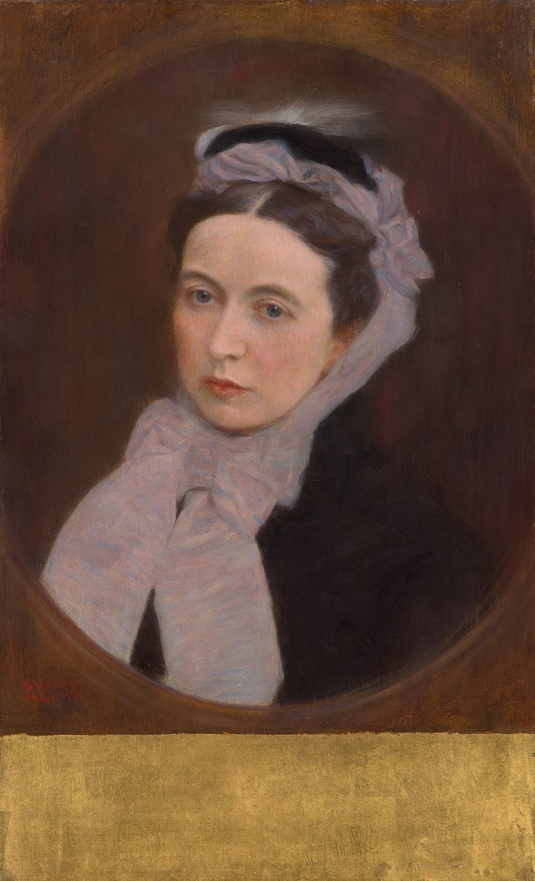 紫のスカーフを巻いた婦人の肖像 1895年頃 油彩・カンヴァス 作： グスタフ・クリムト