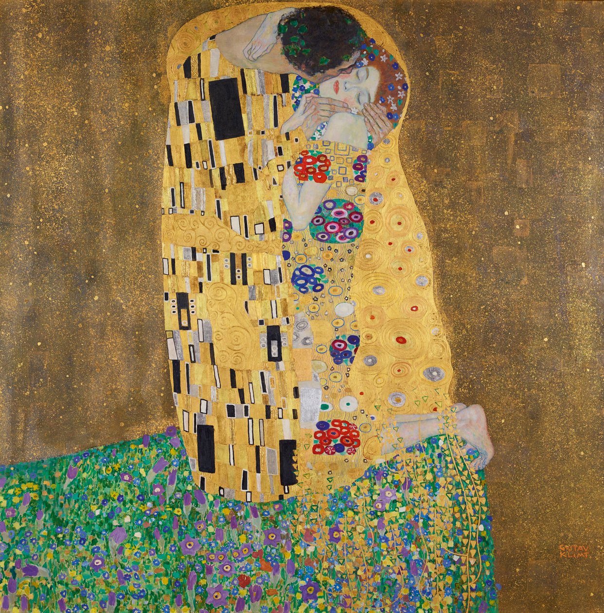 ロシア語：「キス」The Kiss 作： グスタフ・クリムト