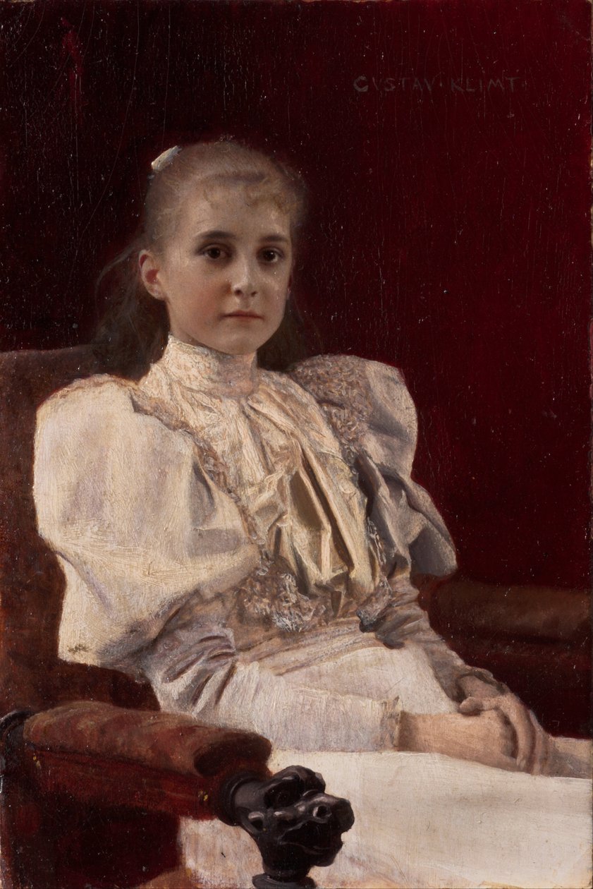 着席の少女、1894 作： グスタフ・クリムト