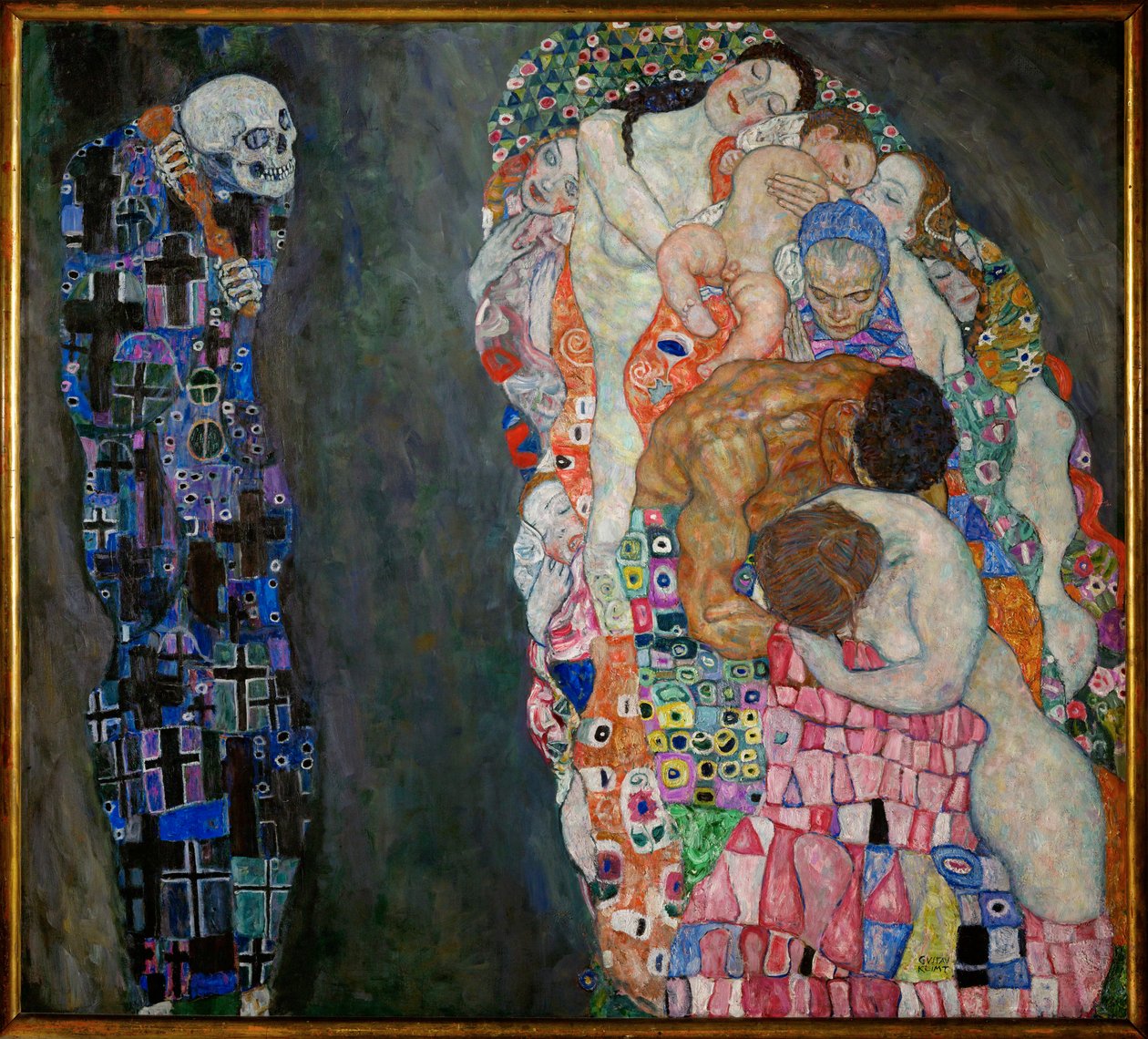 生と死》1915年完成（キャンバスに油彩） 作： グスタフ・クリムト