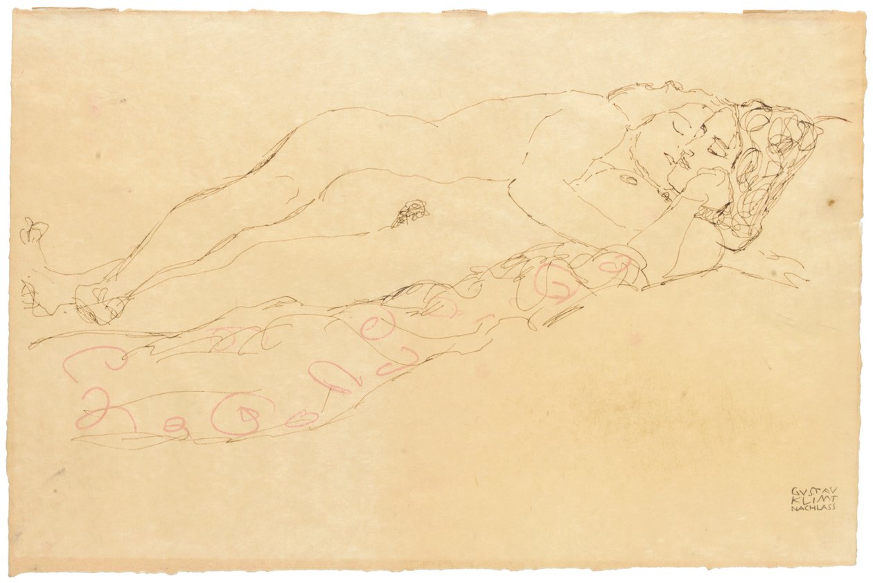 2つのリクライニングヌード、1913年 作： グスタフ・クリムト