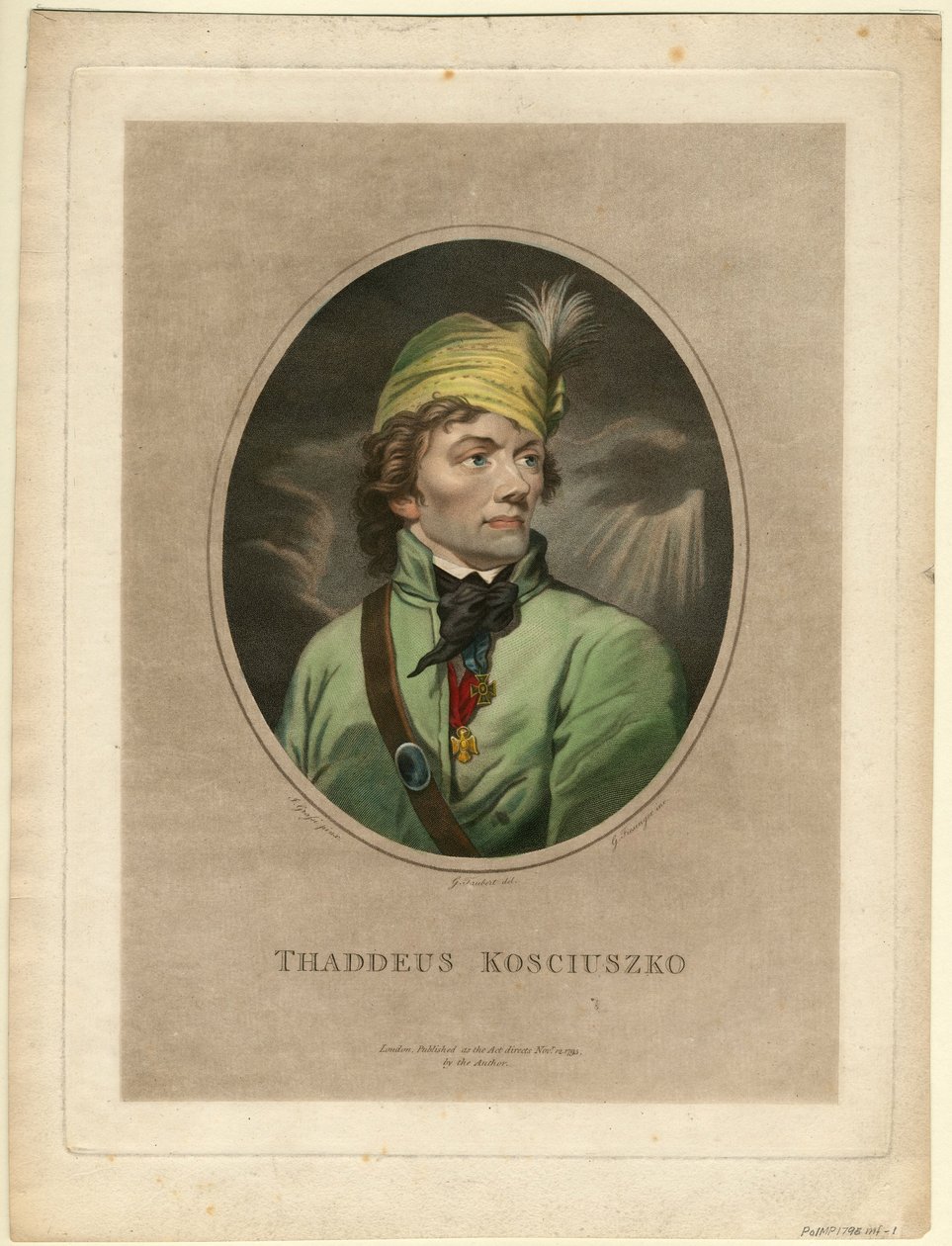 Tadeusz Kosciuszko 1746-1817、1795の肖像 作： グスタフ・タウバート