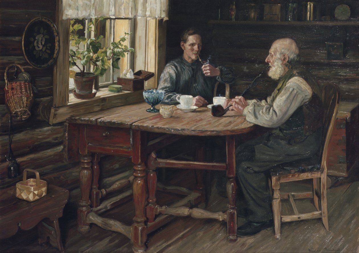コーヒーレスト（ブレイク） 1900年（キャンバスに油彩） 作： グスタフ・ウェンツェル