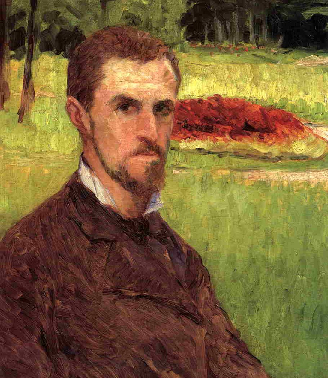 自画像、1875-76 作： グスタフ・カイユボット
