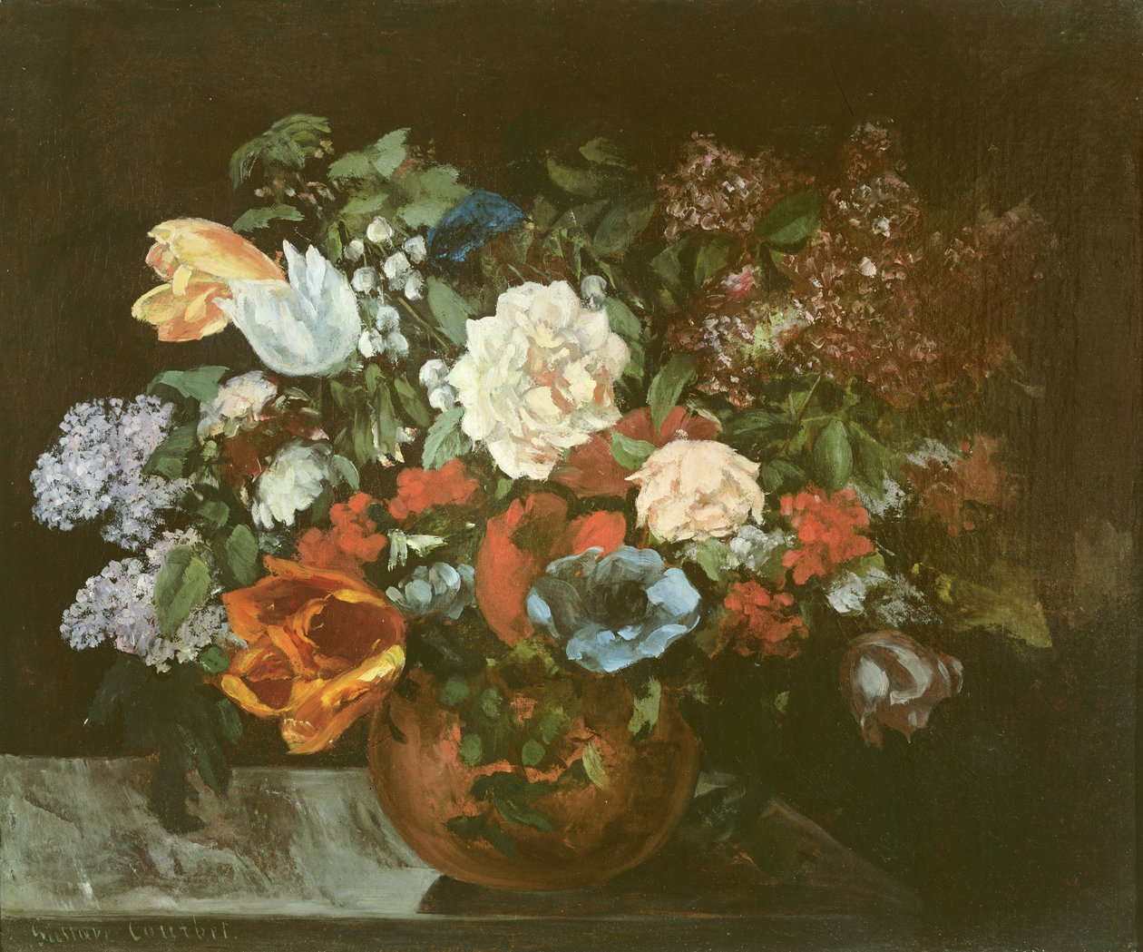 花の花束、1863 作： ギュスターヴ・クールベ