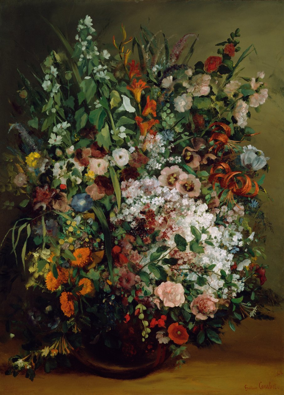 花瓶に花の花束 作： ギュスターヴ・クールベ