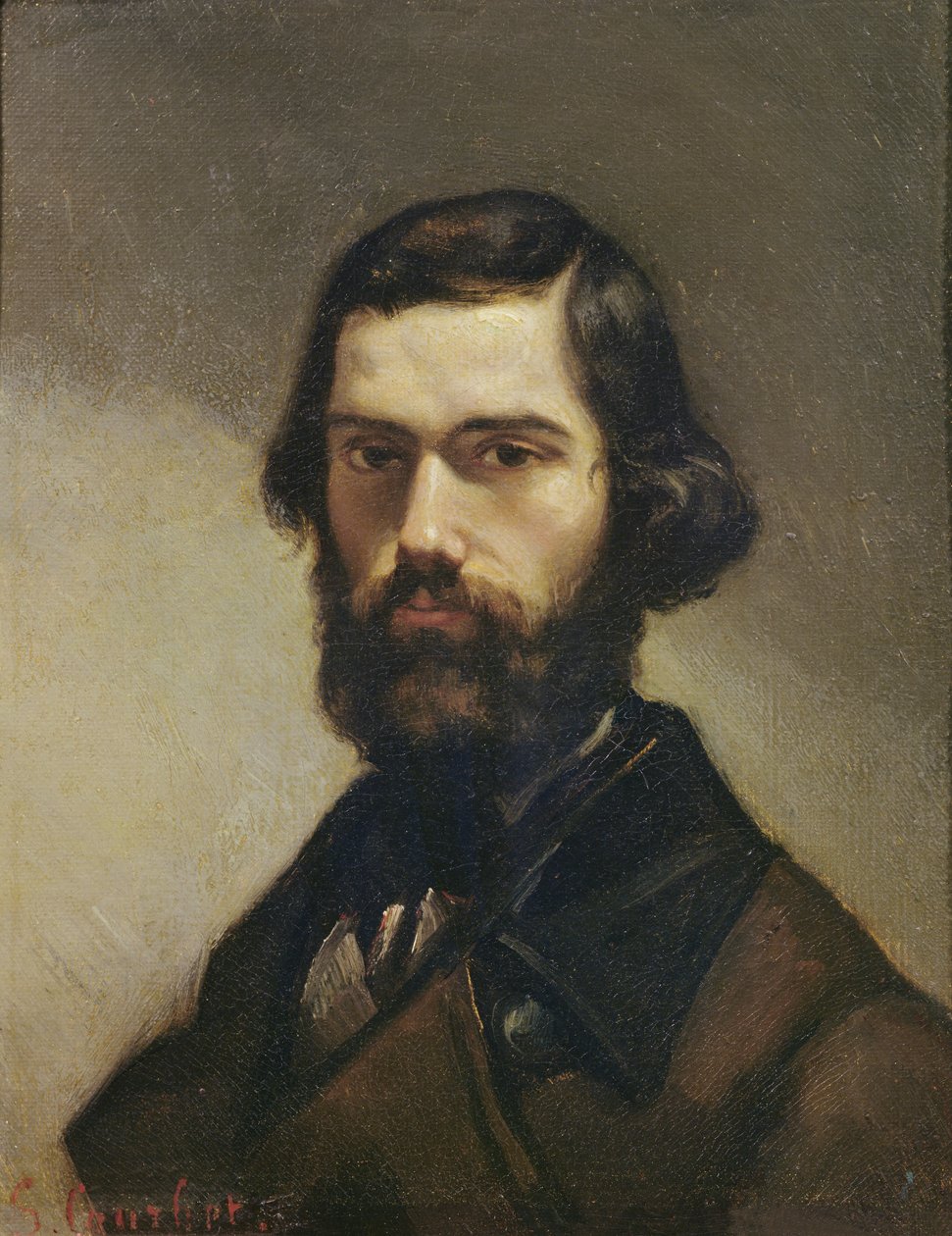 ジュール・バレスの肖像（1832-85）c.1861 作： ギュスターヴ・クールベ