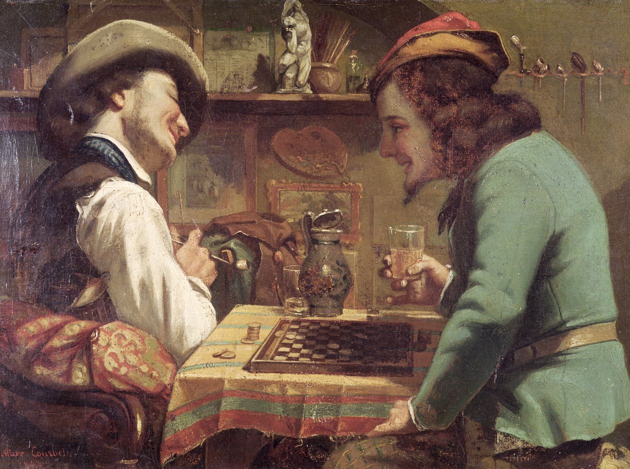 ドラフトのゲーム、1844 作： ギュスターヴ・クールベ