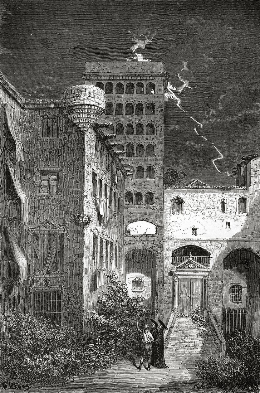 異端審問のバルセロナ刑務所、雑誌「Le Tour du Monde」からのイラスト、1862 作： ギュスターヴ・ドレ