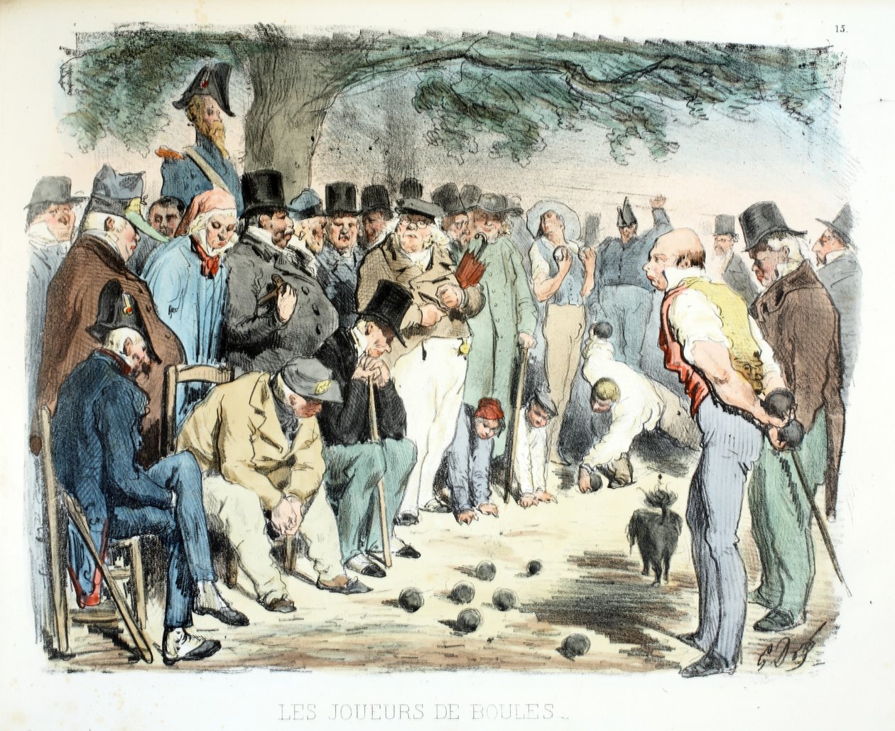 Les Joueurs de Boules、パリのさまざまな聴衆、1854 作： ギュスターヴ・ドレ
