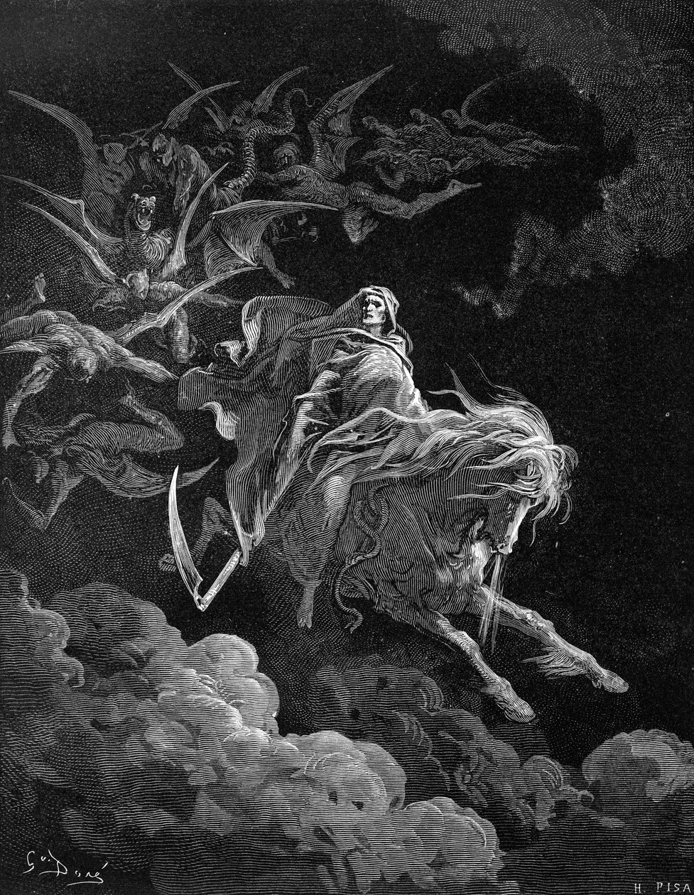 啓示：ギュスターヴ・ドレによる幻の死。 -聖書 作： ギュスターヴ・ドレ