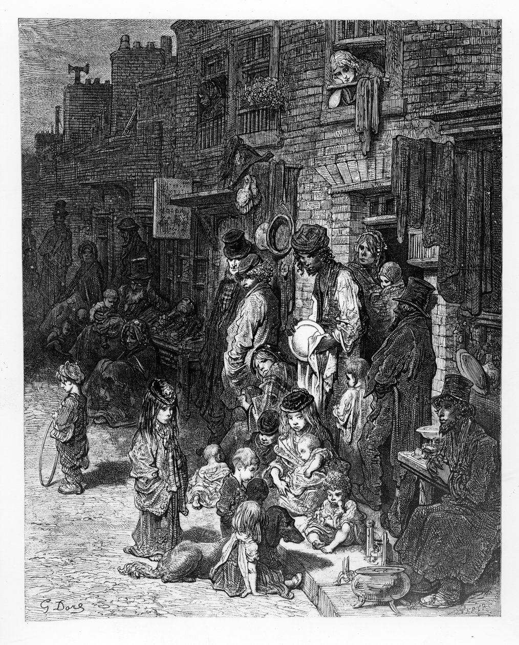 1872年、ウィリアムブランチャードジェロルドの「ロンドン、巡礼」からのホワイトチャペルウェントワースストリート 作： ギュスターヴ・ドレ