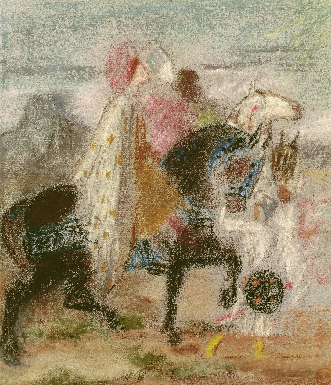 1860年に開始され、1882年以降に書き直されたスリーマギ（紙にパステル） 作： ギュスターヴ・モロー