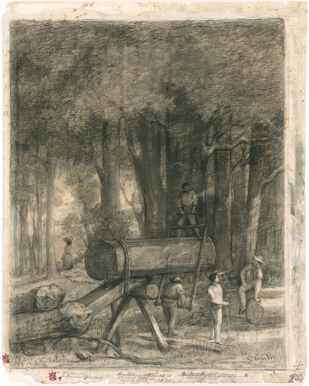 クールベ - 『木こりたち』1860年 作： ギュスターヴ・クールベ