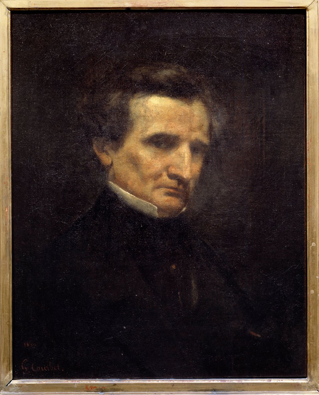 フランスの作曲家、ヘクトル・ベルリオーズ（1803-1869）の肖像。ギュスターヴ・クールベ（1819-1877）の絵画 作： ギュスターヴ・クールベ