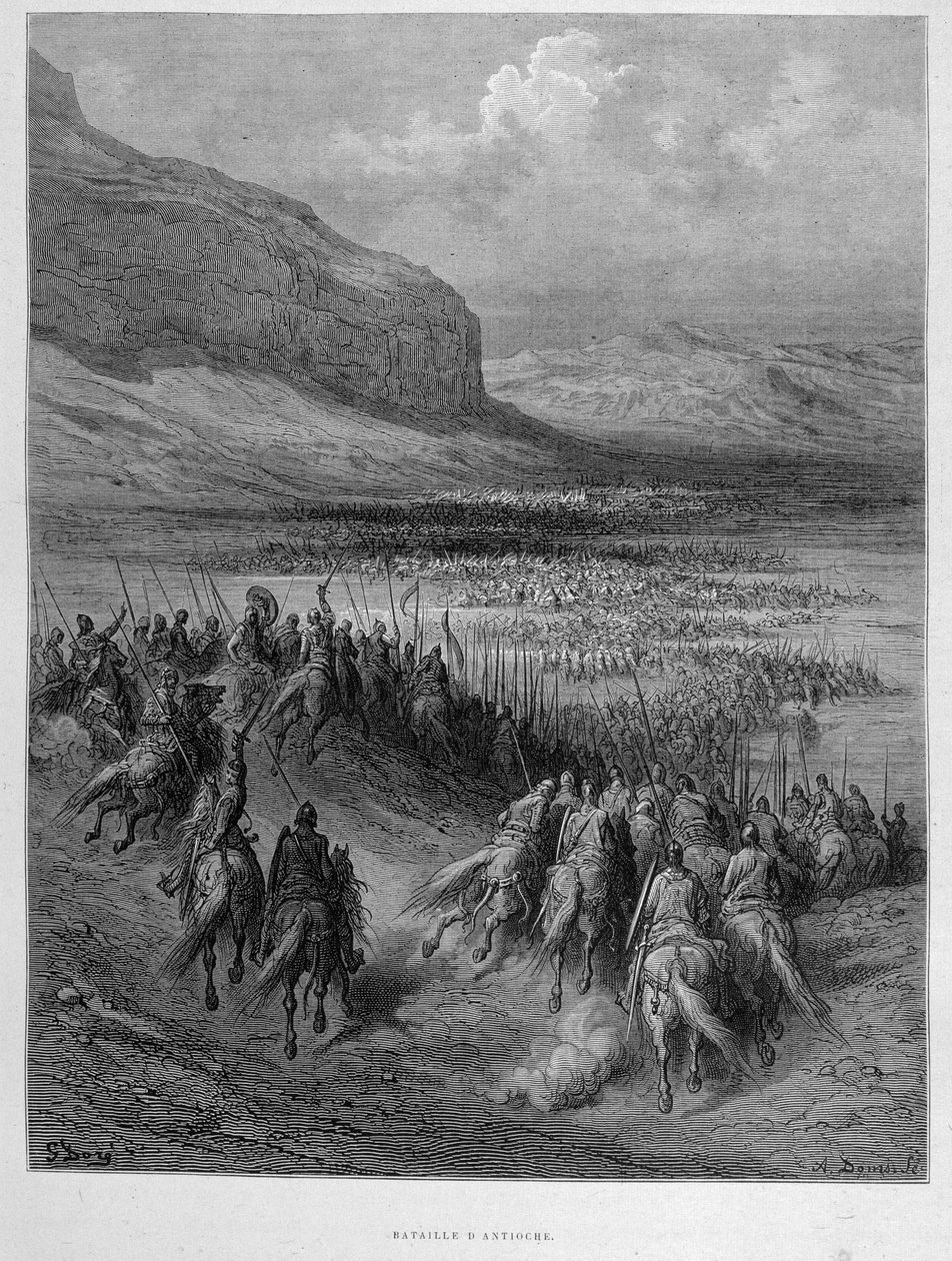 第一回十字軍遠征中のアンティオキアの戦い by Gustave Doré 作： ギュスターヴ・ドレ