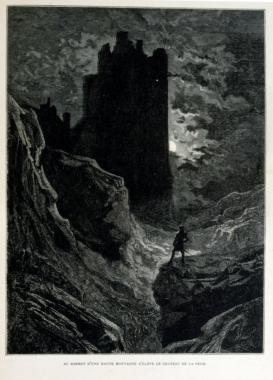 フランスの画家、版画家、挿絵画家であるギュスターヴ・ドーア（1832年～1883年）が1863年に描いた「クロック・ミテーヌ」。Croque-Mitaine（ブギーマン）とは、子供を怖がらせて賢くさせるために、子供に見せられる悪意のあるキャラクター。 作： ギュスターヴ・ドレ