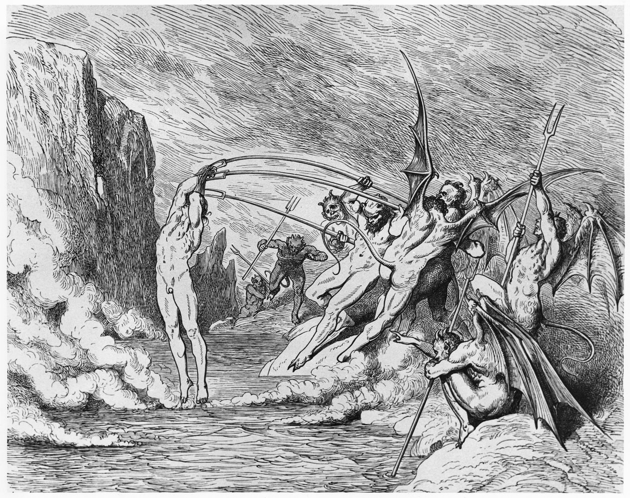 悪魔、ダンテアリギエーリ（1265-1321）パリの「神曲」（インフェルノ）のイラスト、パリ、1885年 作： ギュスターヴ・ドレ