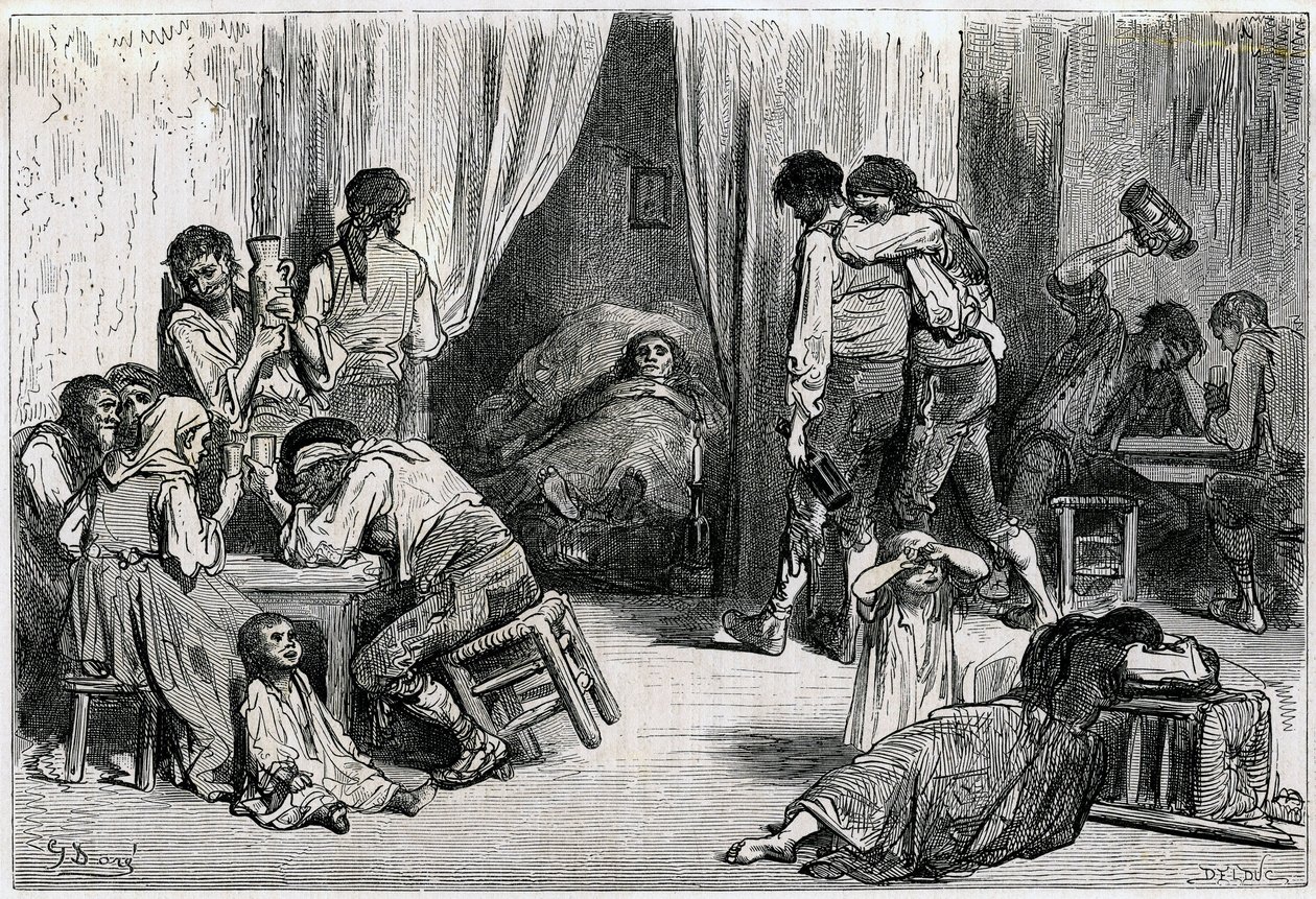 1866年に出版されたシャルル・ダヴィリエ著『スペイン航海記』の挿絵（エングレーヴィング） 作： ギュスターヴ・ドレ