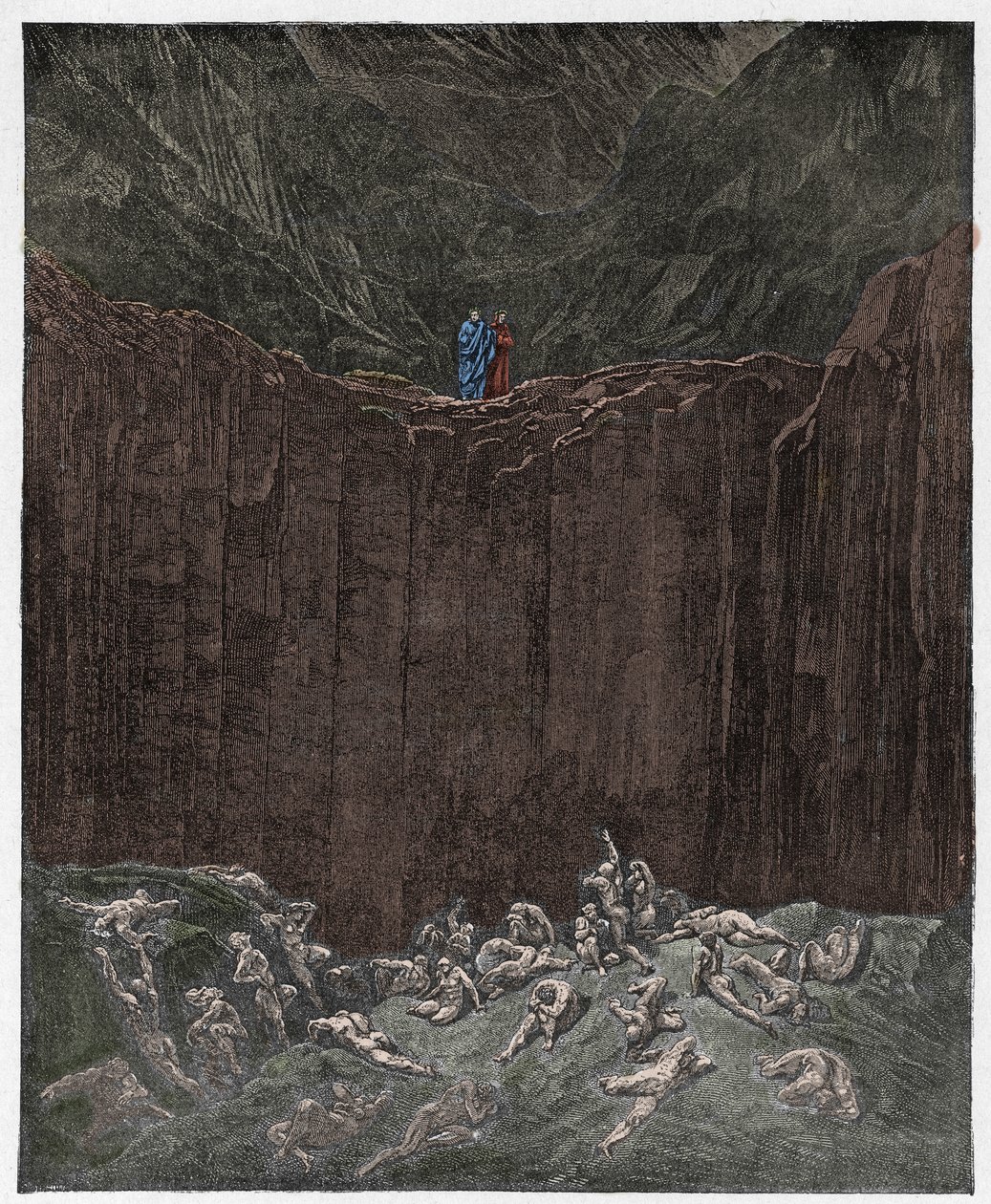 インフェルノ、カント29：谷で苦しめられた偽造者、ダンテアリギエーリ作「The Divine Comedy」（1885年）のイラスト 作： ギュスターヴ・ドレ