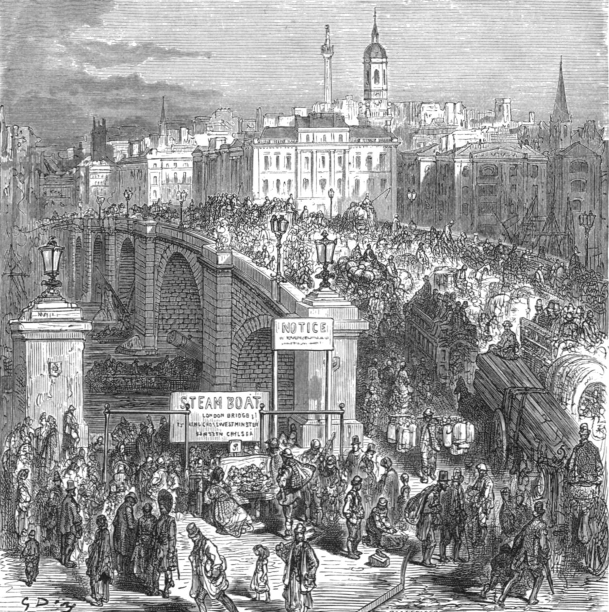 「ロンドン橋、1872年」、1872年。 作： ギュスターヴ・ドレ