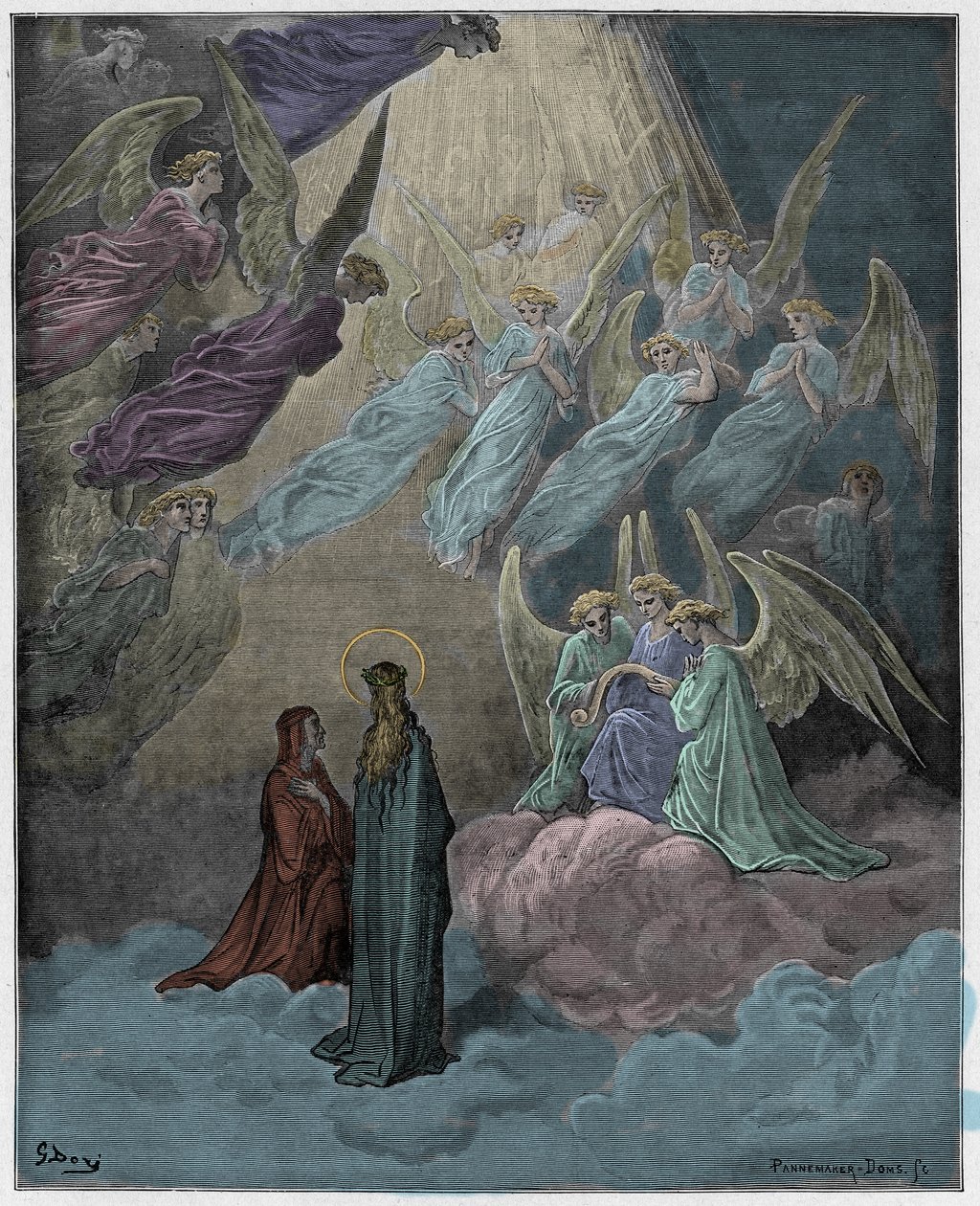 パラディソ、カント21：輝く魂が歌う、ダンテアリギエーリ作「The Divine Comedy」（1885年）のイラスト 作： ギュスターヴ・ドレ